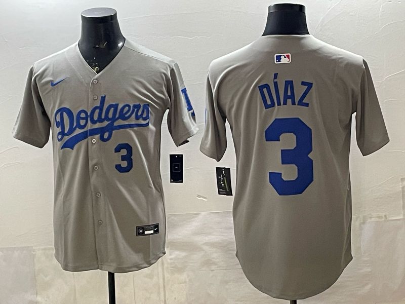 Men 2026 Los Angeles Dodgers #3 Diaz Grey Game Nike MLB Jersey style 002->los angeles dodgers->MLB Jersey